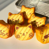 Nyang Nyang Cat Bread Squishy cat shaped toys with adorable faces and toasted bread details