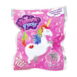 Packaging of Unicorn Fizzy with colorful unicorn illustration and text highlighting fizzing surprise toy inside
