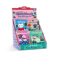 Small Sketchbook | Yumi Kitagishi display with colorful, spiral-bound sketchbooks featuring playful animal artwork.