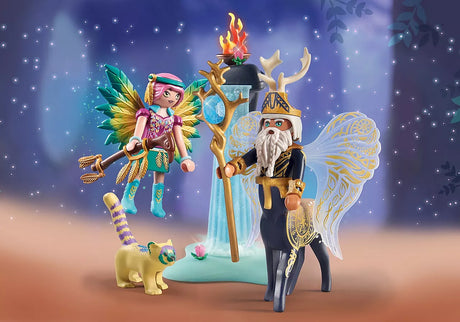 Ayuma | Abjatus and Knight Hildi with glowing fairy wings, spiritual accessories, and a yellow panda soul animal.