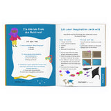 Open page in an activity book featuring a cartoon depiction, quiz, and activities about a child from the Maldives.