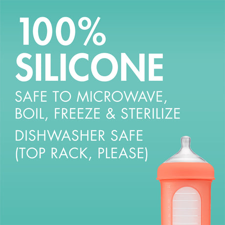 NURSE Silicone Bottles | Colors made of 100% silicone, safe to microwave, boil, freeze, sterilize, and dishwasher top rack.