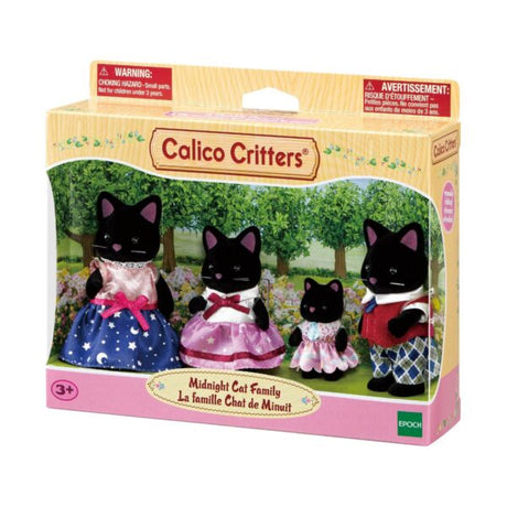 Midnight Cat Family four cat figures in colorful window box packaging