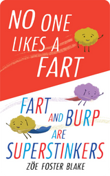 Cover of a children's book featuring cheerful characters Fart and Burp with playful colorful text on a bright background