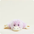 Plush microwavable platypus Warmies in soft lavender color, scented with dried French lavender for comfort and warmth
