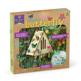 Make A Butterfly House kit with wooden butterfly shelter, colorful decorations, and easy no-tools assembly for kids ages 4 and up
