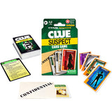Clue Suspect Card Game box with suspect cards and confidential game materials