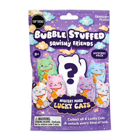 Bubble Stuffed Mystery Mini Lucky Cats mystery pack featuring colorful lucky cat plush toyscuntegn
