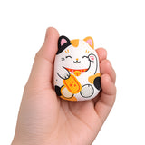 Bubble Stuffed Mystery Mini Lucky Cats cat toy held in a hand