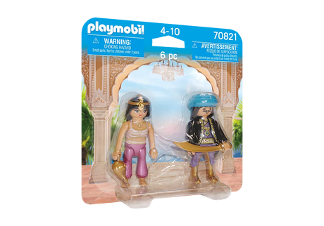 DuoPack | Royal Couple featuring two figures with hair ornament, turban, magic lamp, and saber accessories.