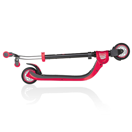 Scooter Flow Fold | Red folded scooter with adjustable handlebars and dual-color design on white background