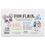 Fun Flair Face & Body Color Gel Sticks packaging with colorful face painting designs