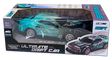 Ultimate Drift RC Car in a window box with teal and black sports car styling and spray function
