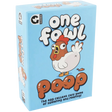 One Fowl Poop card game box featuring a cartoon chicken and playful poop illustrations