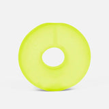 Soft and squishy bright green stress loop with memory gel filling for fidgeting and sensory play