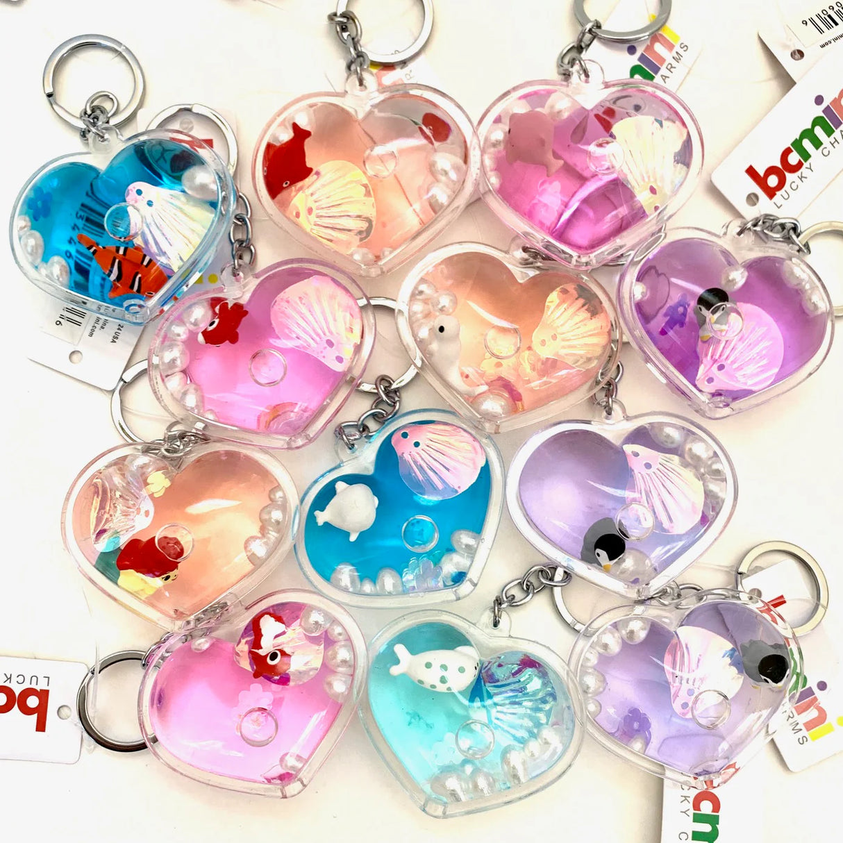 Heart Floaty Animal Keychain