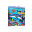 Square Sketchbook | Sea Life featuring a colorful underwater scene with dolphin turtle sea lion seahorse and coral