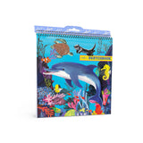Square Sketchbook | Sea Life featuring a colorful underwater scene with dolphin turtle sea lion seahorse and coral