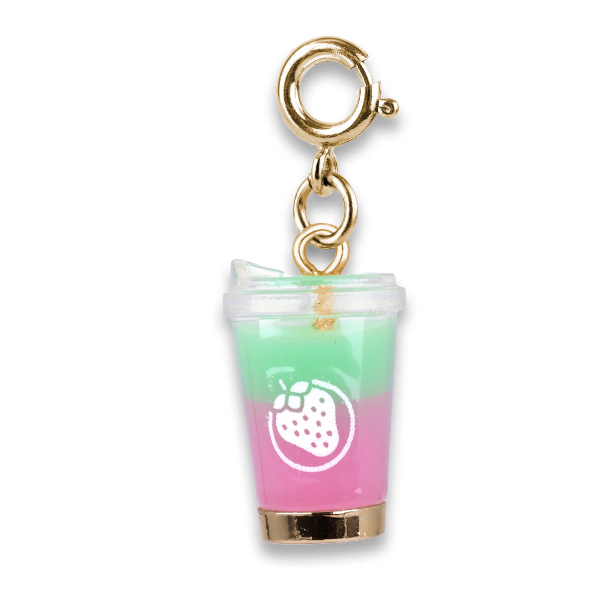 Gold Strawberry Matcha Charm