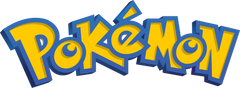 Bright and colorful Pokémon logo with a bold and playful font on a transparent background