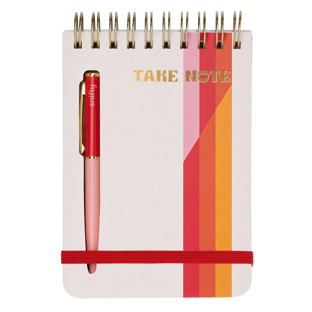 Take Note Notebook + Pen Set with pink notebook and matching pen