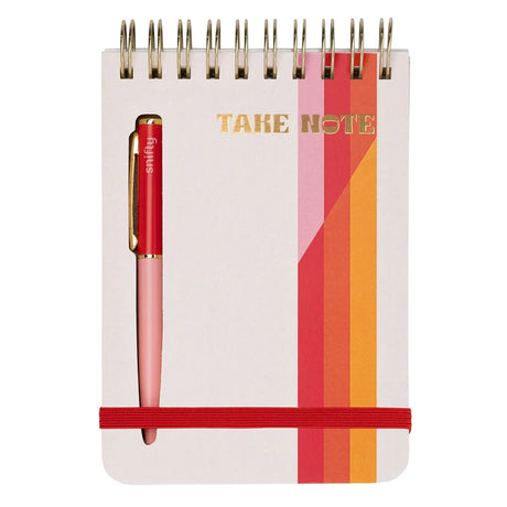 Take Note Notebook + Pen Set with pink notebook and matching pen