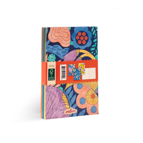 Little Notebooks | Cecilia set with colorful floral artwork, 3 small notebooks with 64 pages and gilded edges.