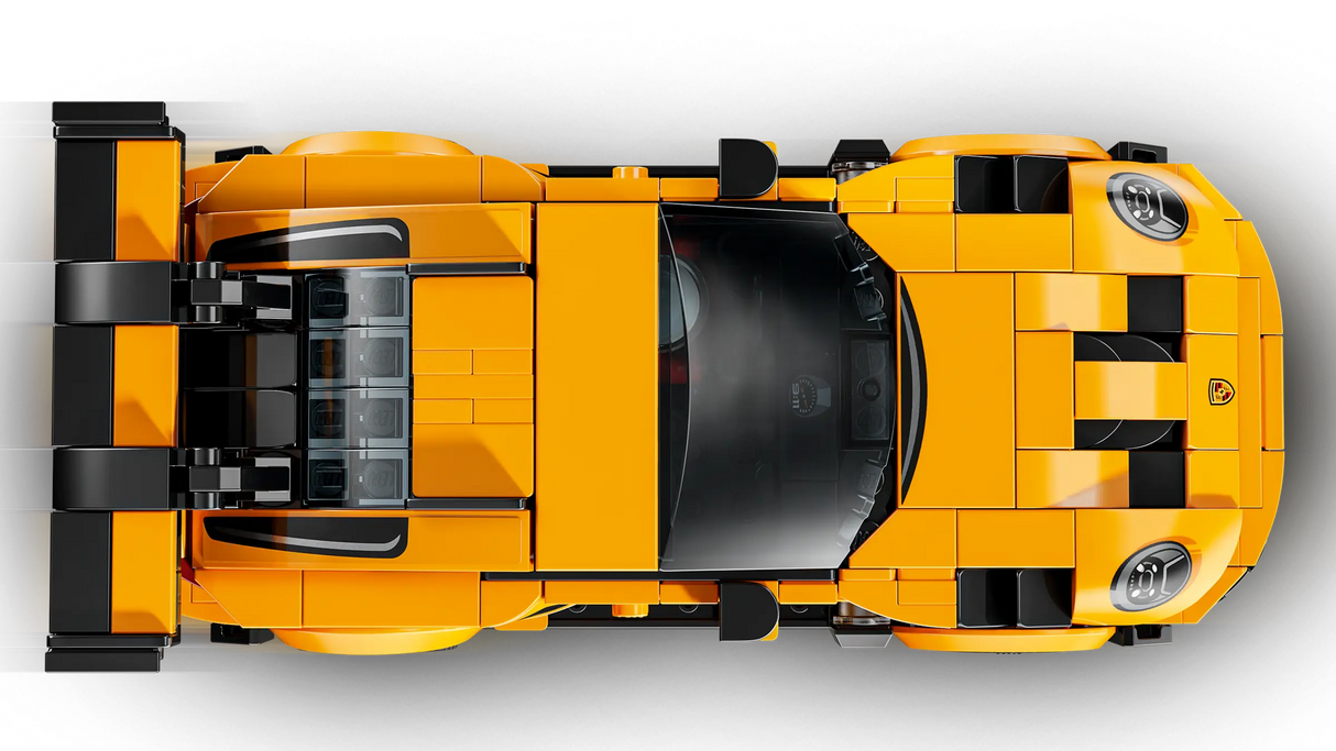 Speed Porsche 911 GT3 RS Super Car toy with detailed hood air intakes, rear wing, and distinctive headlights in bright orange.