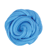Bright blue glittery putty twisted in a swirl, with a sweet root beer soda scent and bubbly texture.