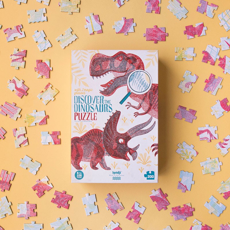 200pc Discovering the Dinosaurs Magic Glasses Puzzle
