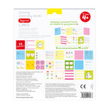 Back of Looong Coloring Book showing beginner tracing lines and colorful illustrations for kids ages 4 and up