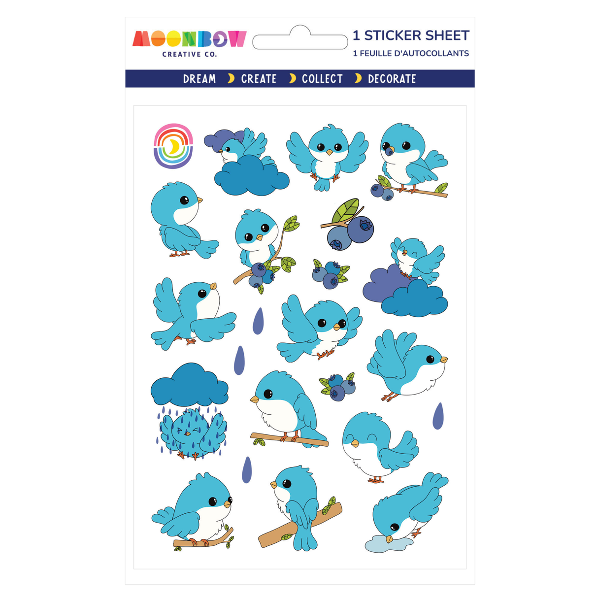 Chibi Tweets Frosted Glitter Stickers