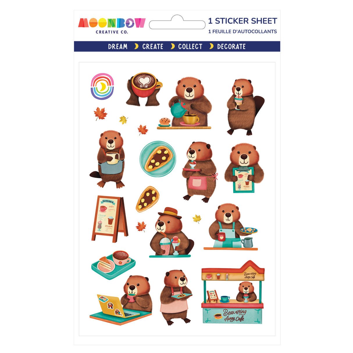 Beavering Away Cafe Glossy Stickers