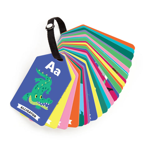 Colorful ABC Wildlife Flash Cards with animal illustrations on a re-closable ring for ages 1+ - ABC Wildlife Flash Cards