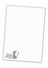 Inside page of Kiki's Delivery Service B6 graph paper notebook, featuring small Jiji the cat drawing in the bottom left corner.