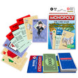 Monopoly The Card Game packaging with colorful cards play money and game components