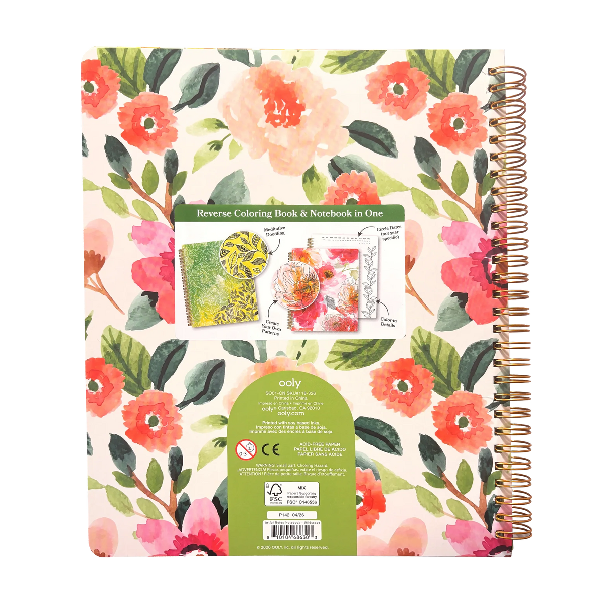 Artful Notes Reverse Coloring Notebook | Wildscape