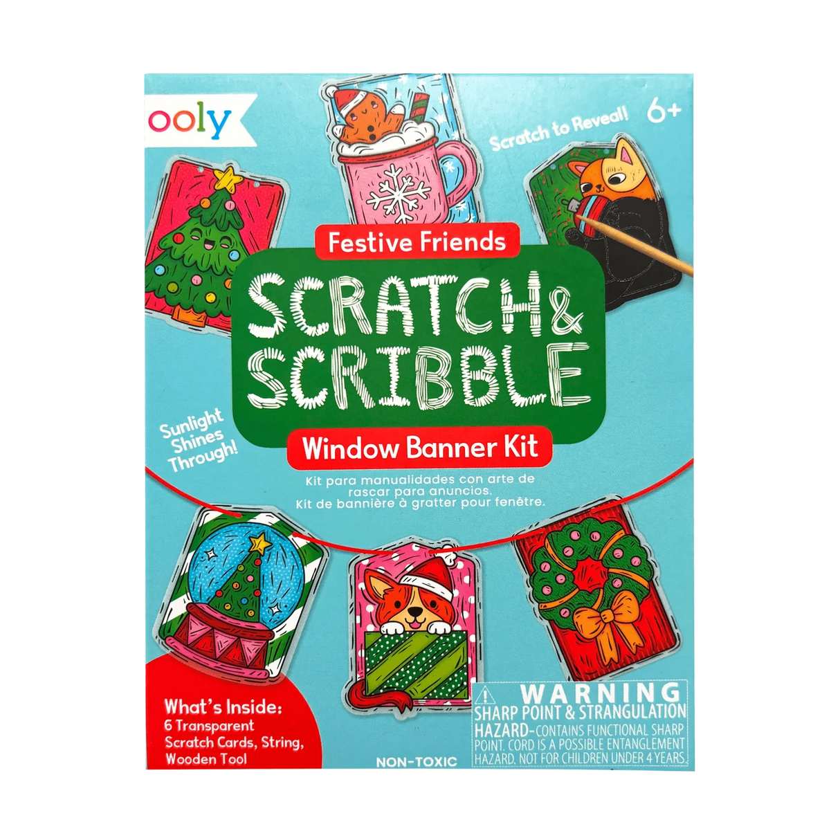 Scratch & Scribble Window Banner | Festive Friends
