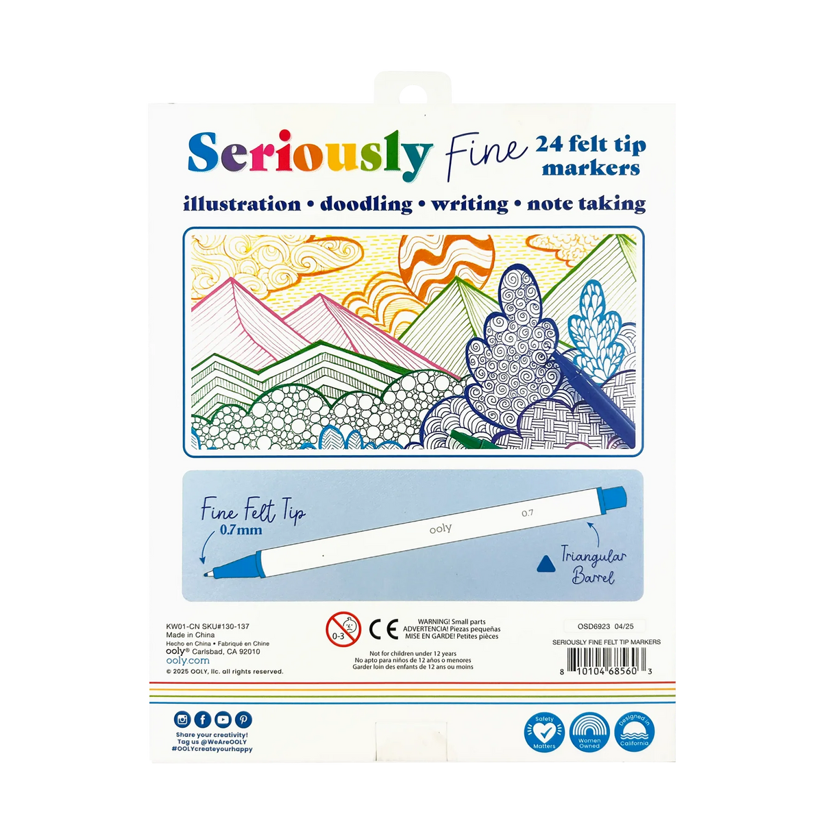 Seriously Fine Felt Tip Markers