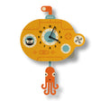 Wood Pendulum Clock | Submarine made of laser cut poplar plywood with silent quartz movement and playful submarine design.