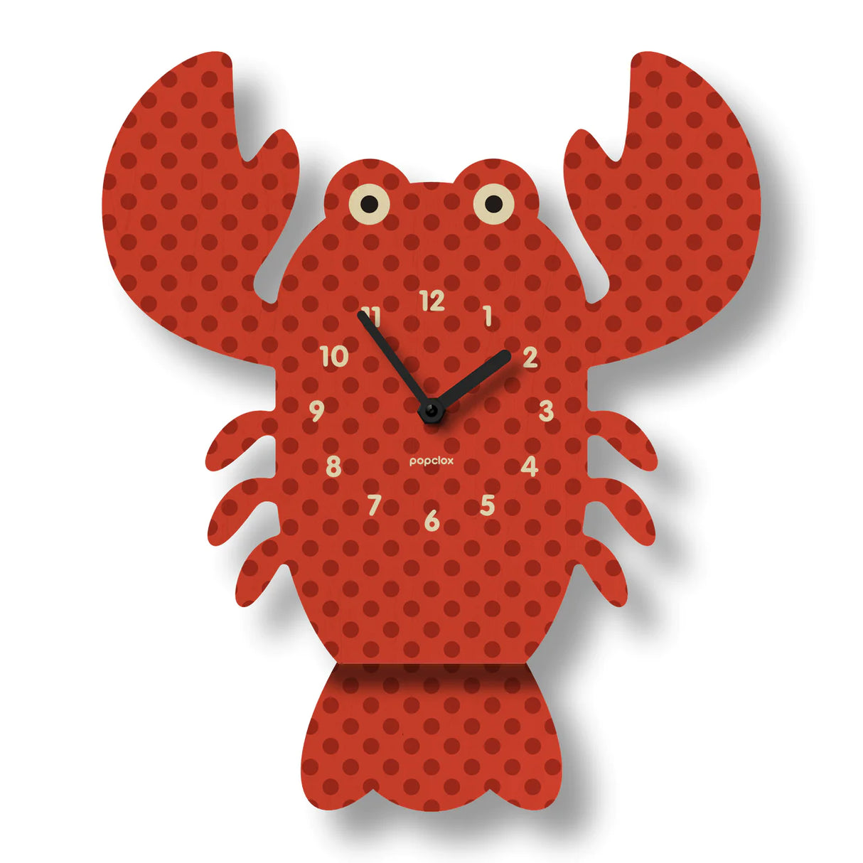 Wood Pendulum Clock | Lobster in natural wood finish with silent quartz movement and easy hang bracket.