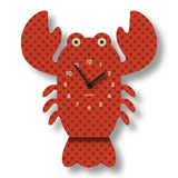 Wood Pendulum Clock | Lobster in natural wood finish with silent quartz movement and easy hang bracket.