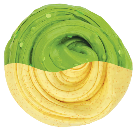 SCENTsory Duos Popcorn Pickle Thinking Putty with yellow popcorn-scented and green pickle-scented soft putty textures.