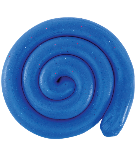 SCENTsory Snow Cone Thinking Putty in vibrant blue with red and white specks, scented raspberry and cherry for sensory fun.