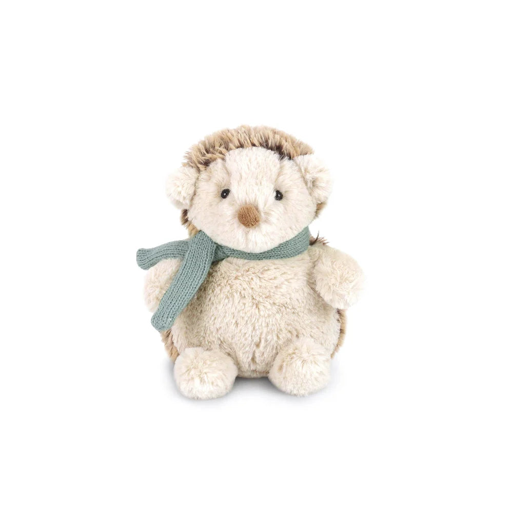 Hedgehog Hadley plush hedgehog with a soft blue scarf