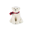 Polar Bear North plush bear wearing a red plaid scarf