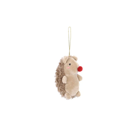 Hedgehog Ornament with a soft tan hedgehog textured spines and hanging loop