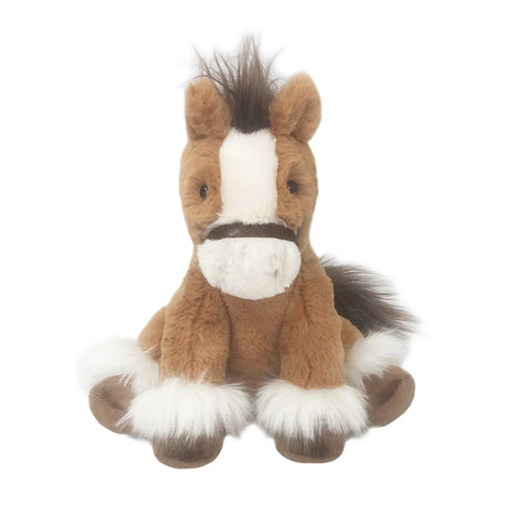 Horse Truffles plush horse toy with brown and white fur sitting upright