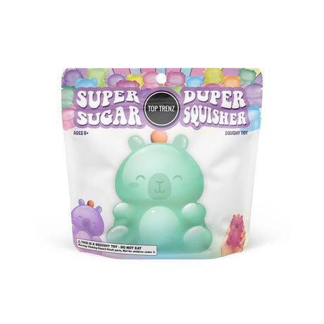 Super Duper Sugar Squisher | Capybara mint green squishy toy in colorful packaging