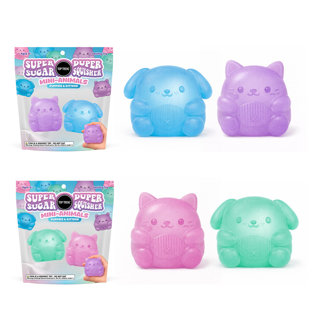 Super Duper Sugar Squisher | Mini Puppies & Kittens featuring colorful puppy and kitten squishy toys